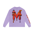 CHAPTER 003 MUNIONS DRIP CORE COLLECTION-Acid Wash Oversize Long Sleeve T-Shirt