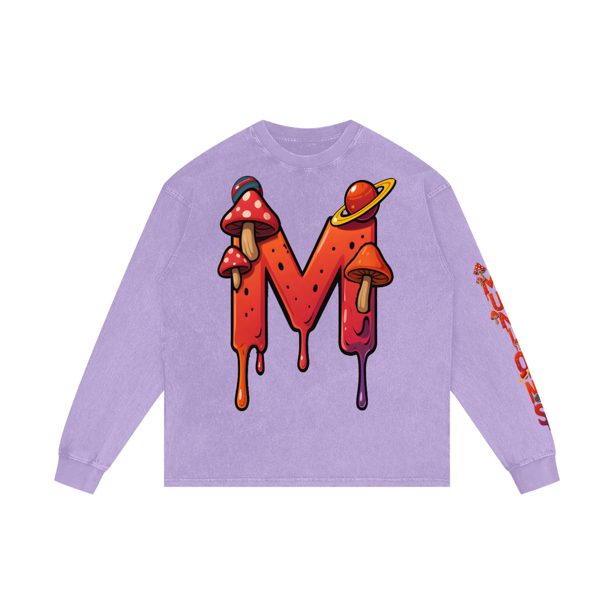 CHAPTER 003 MUNIONS DRIP CORE COLLECTION-Acid Wash Oversize Long Sleeve T-Shirt