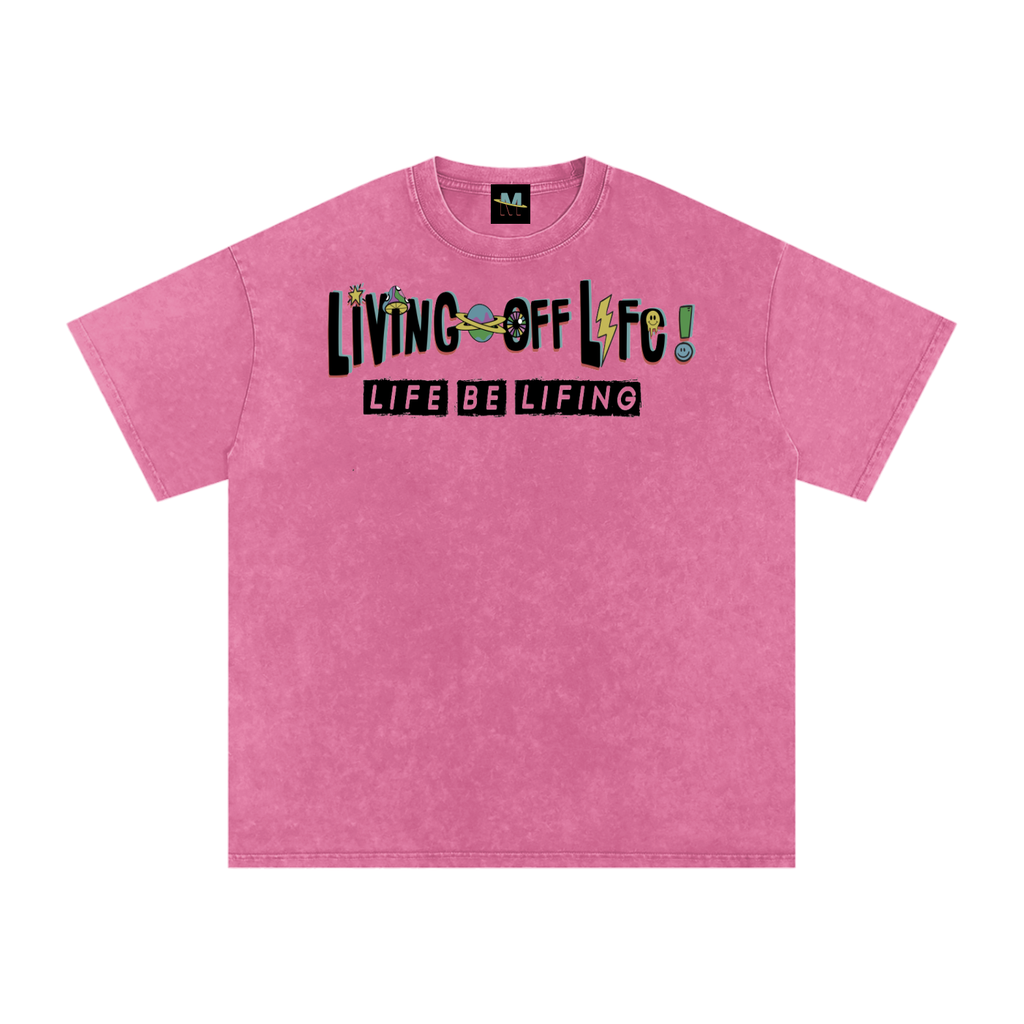 CHAPTER 001 LIVING OFF LIFE CORE COLLECTION-Snow Washed Oversized Cotton T-Shirt