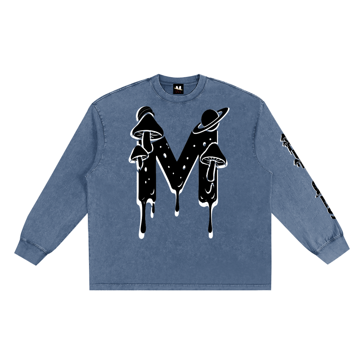 CHAPTER 003: MUNIONS DRIP BW | Snow-Washed Long-Sleeve Tee