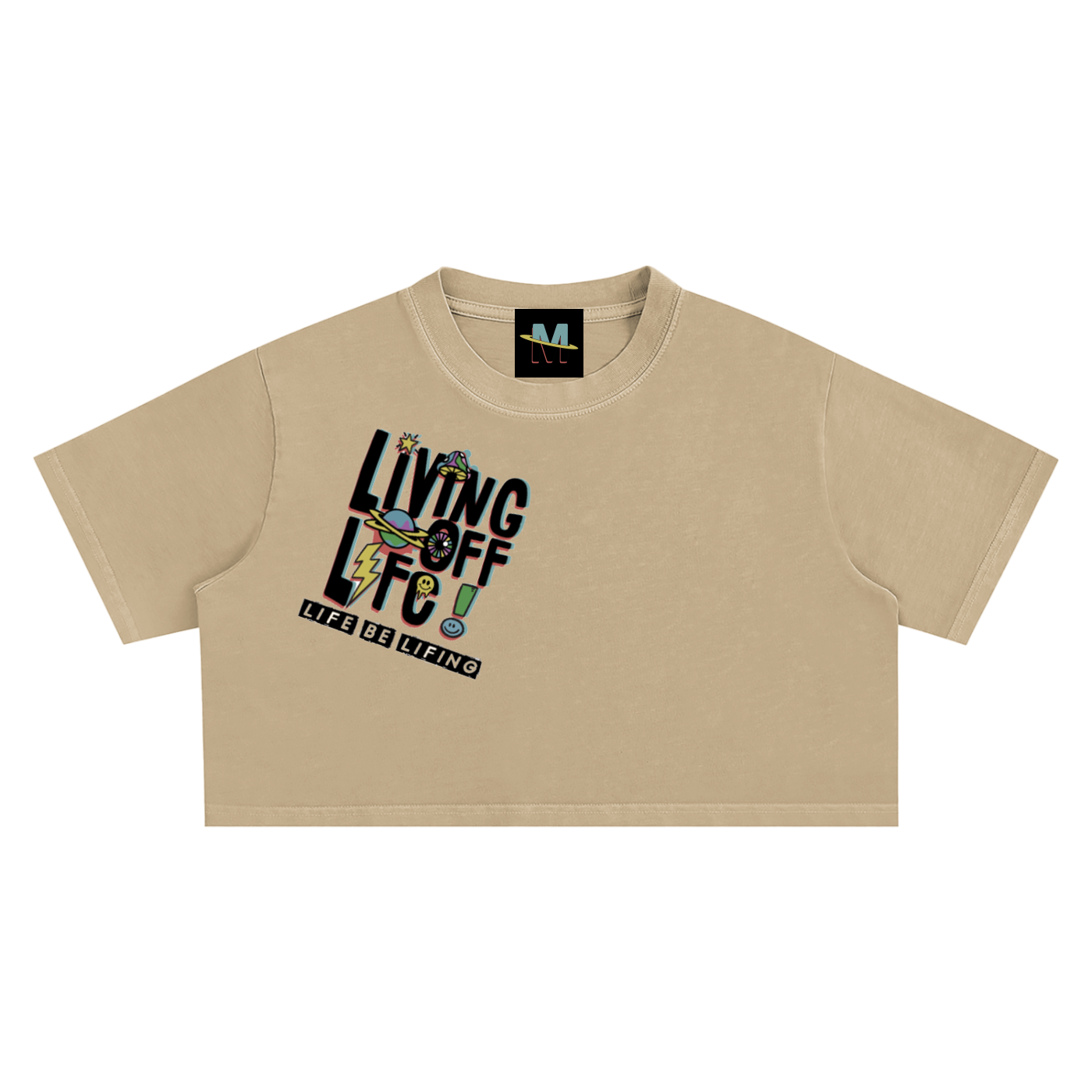 Women's Chapter 001 — Living Off Life STK Snow Washed Crop Tee