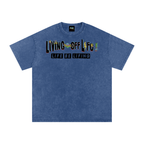 CHAPTER 001 LIVING OFF LIFE CORE COLLECTION-Snow Washed Oversized Cotton T-Shirt