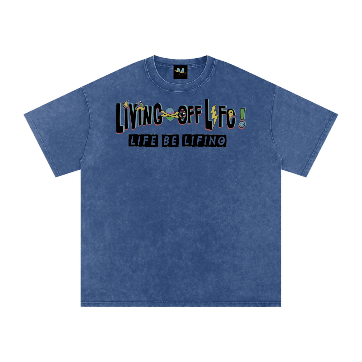 CHAPTER 001 LIVING OFF LIFE CORE COLLECTION-Snow Washed Oversized Cotton T-Shirt