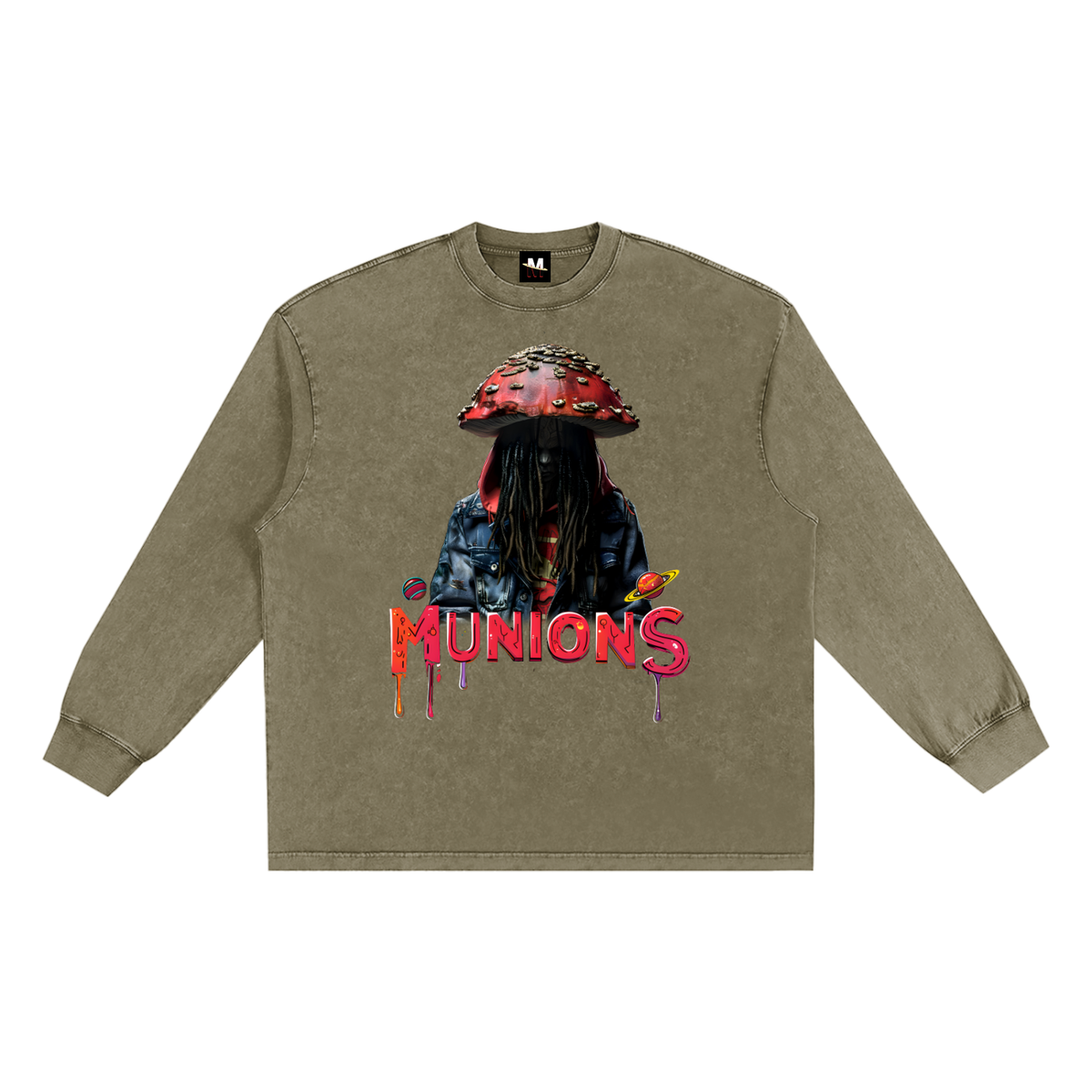 CHAPTER 002 MUNIONS MISTERY CORE COLLECTION-Snow Washed Frayed Edge T-Shirt