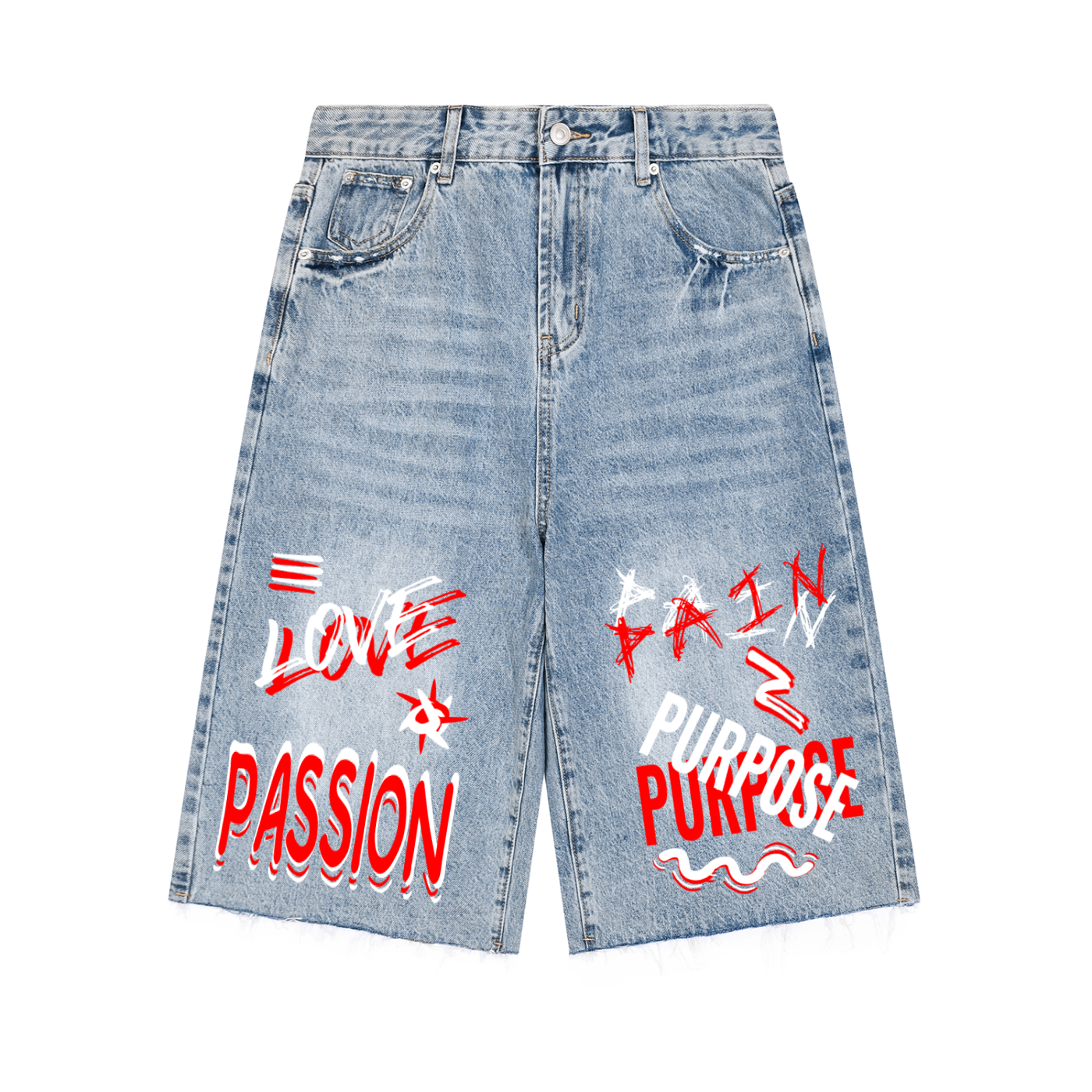 CHAPTER 002.5 MUNIONS CORE COLLECTION — LPPP Men's Vintage Wide Leg Denim Shorts