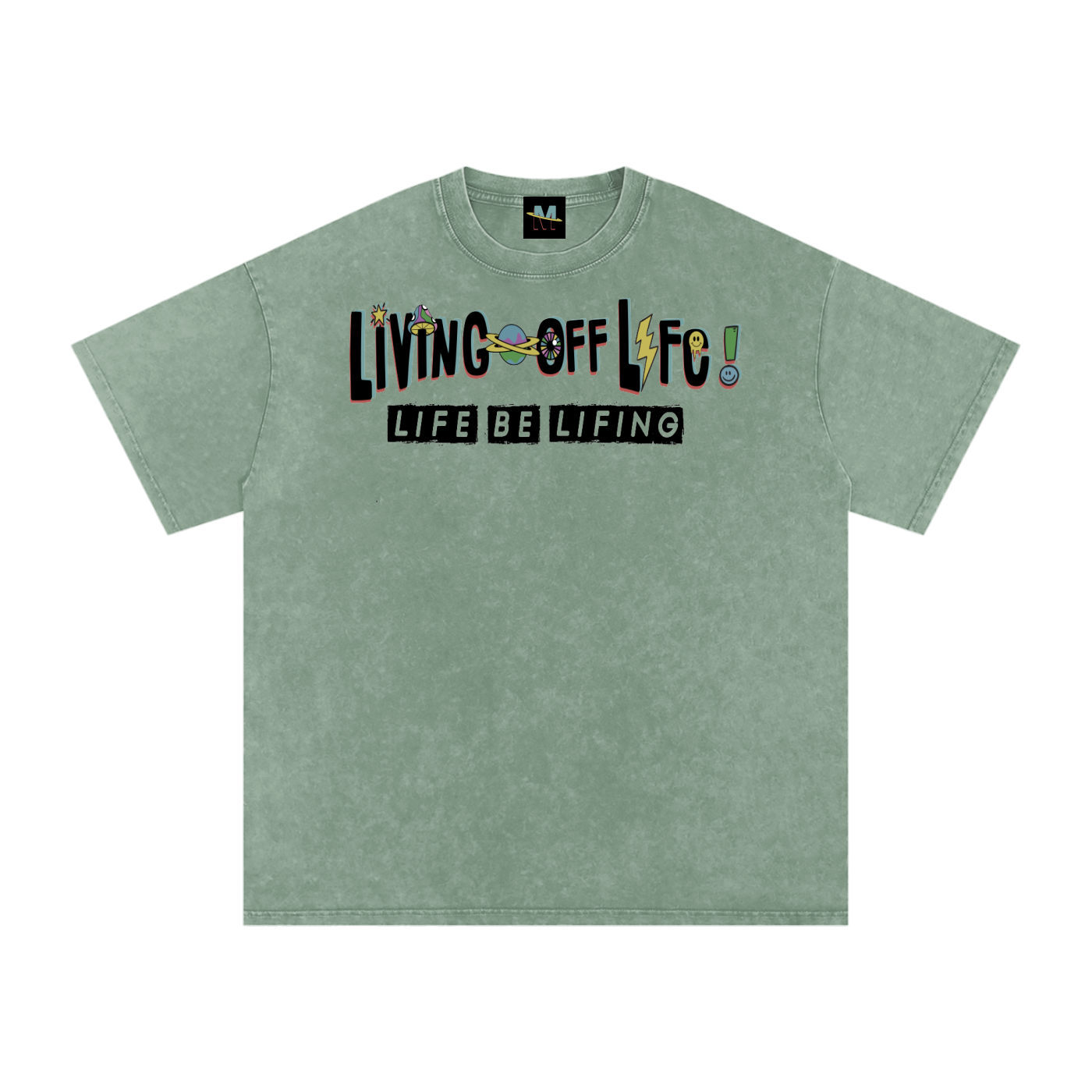 CHAPTER 001 LIVING OFF LIFE CORE COLLECTION-Snow Washed Oversized Cotton T-Shirt