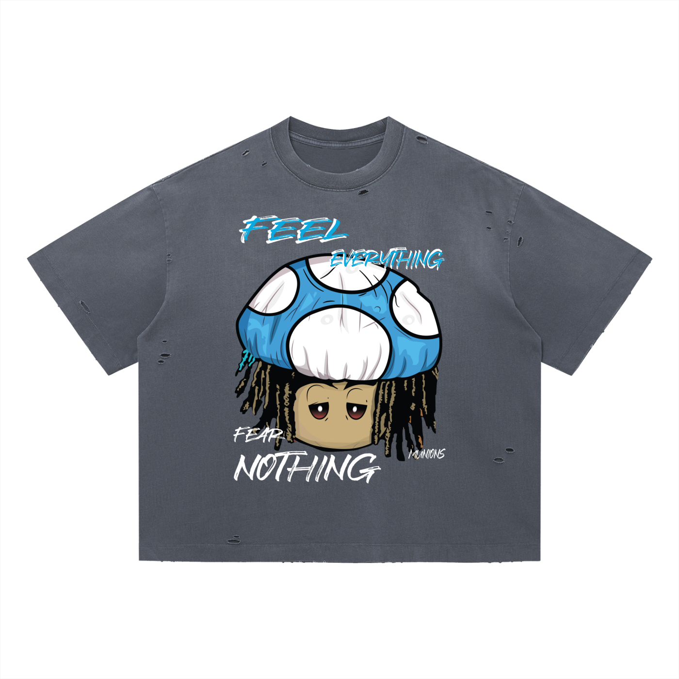 CHAPTER 002 — Fear Nothing Vintage Washed Distressed Boxy Oversized Tee