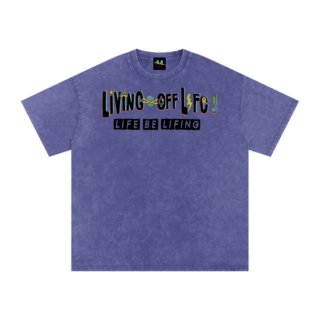 CHAPTER 001 LIVING OFF LIFE CORE COLLECTION-Snow Washed Oversized Cotton T-Shirt