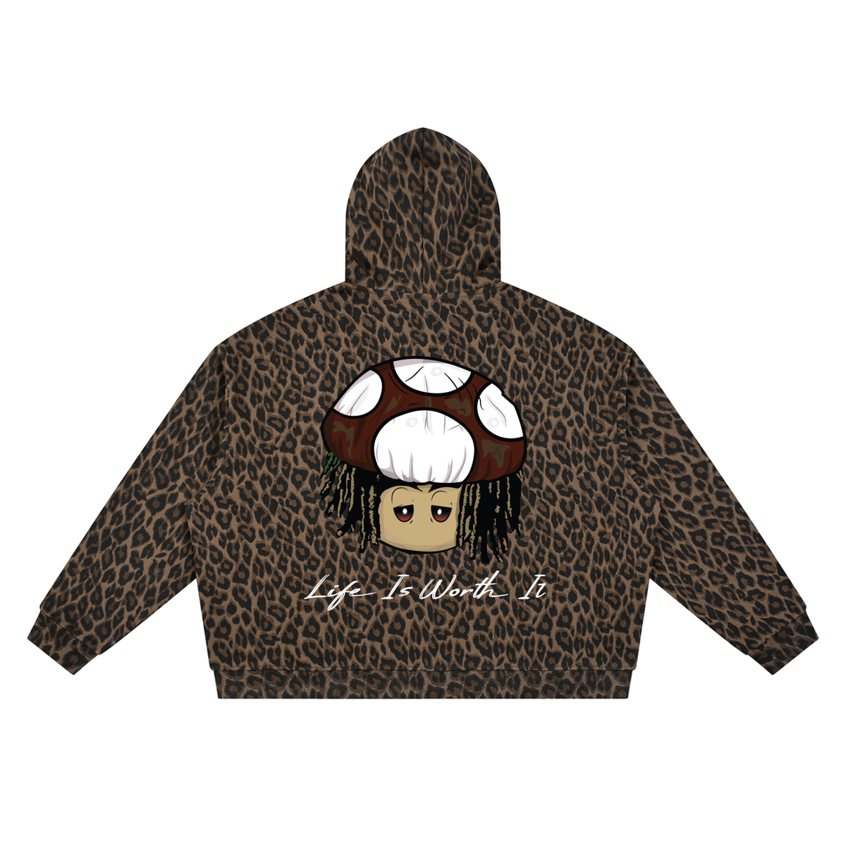 CHAPTER 002.5 MUNIONS CORE COLLECTION — Life Is Worth It Leopard Full Zip Hoodie