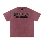 CHAPTER 001 LIVING OFF LIFE CORE COLLECTION-Snow Washed Oversized Cotton T-Shirt