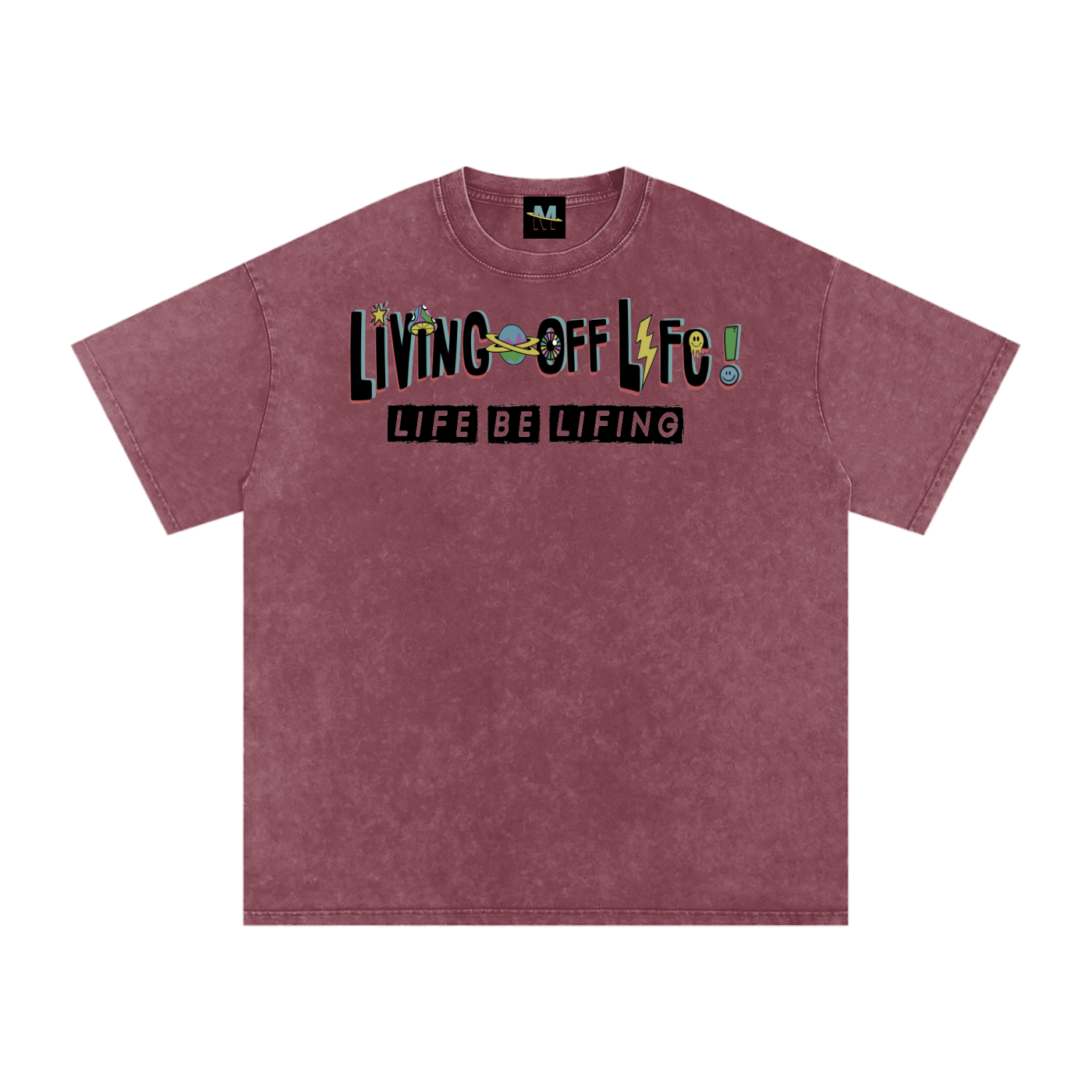 CHAPTER 001 LIVING OFF LIFE CORE COLLECTION-Snow Washed Oversized Cotton T-Shirt