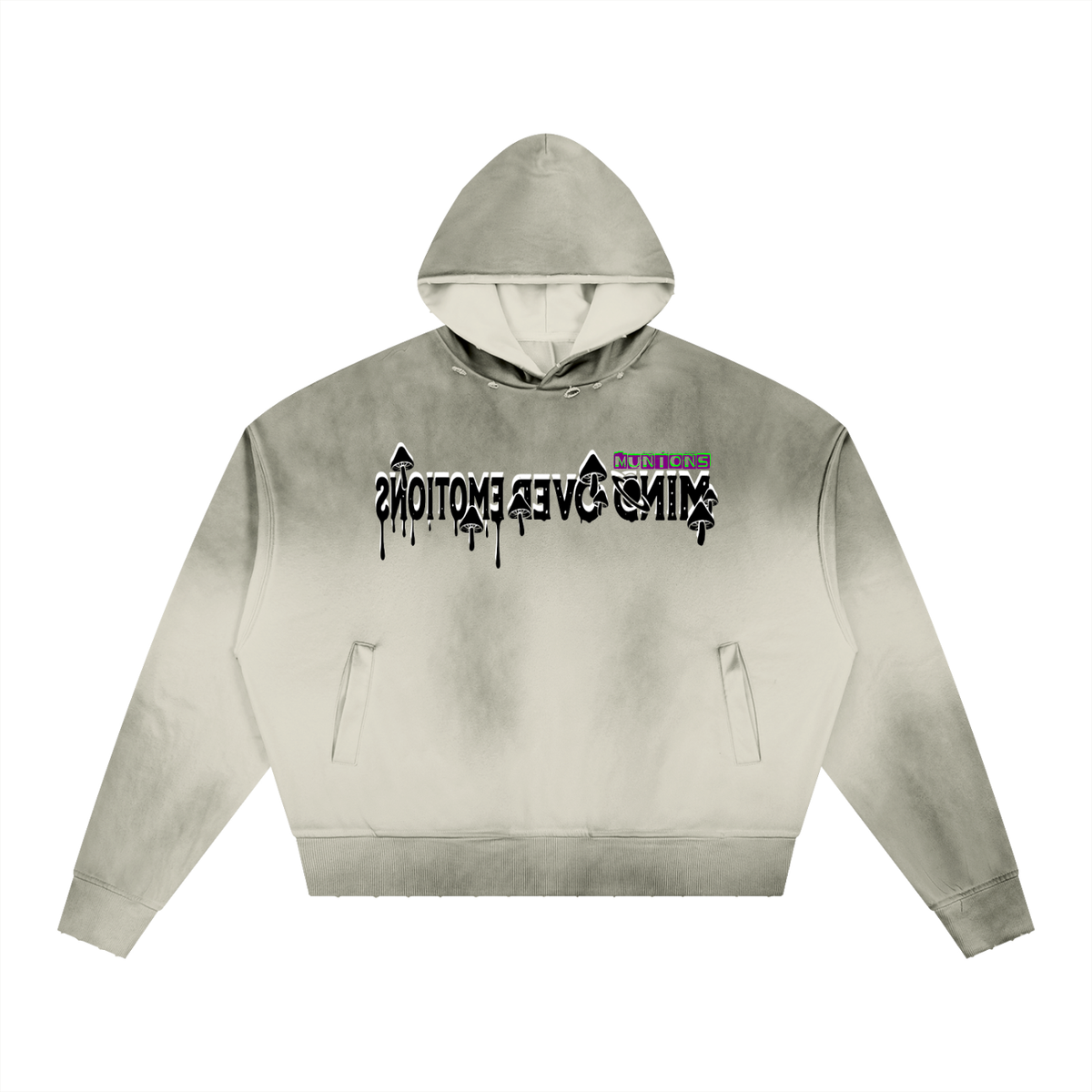 MUNIONS CORE COLLECTION M.O.E DRIP-Unisex Sunfade Distressed Boxy Hoodie