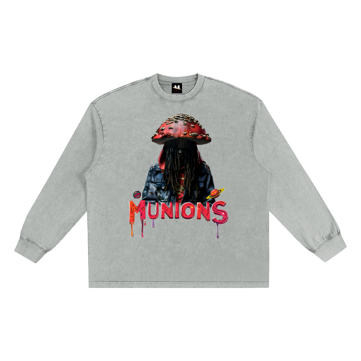CHAPTER 002 MUNIONS MISTERY CORE COLLECTION-Snow Washed Frayed Edge T-Shirt