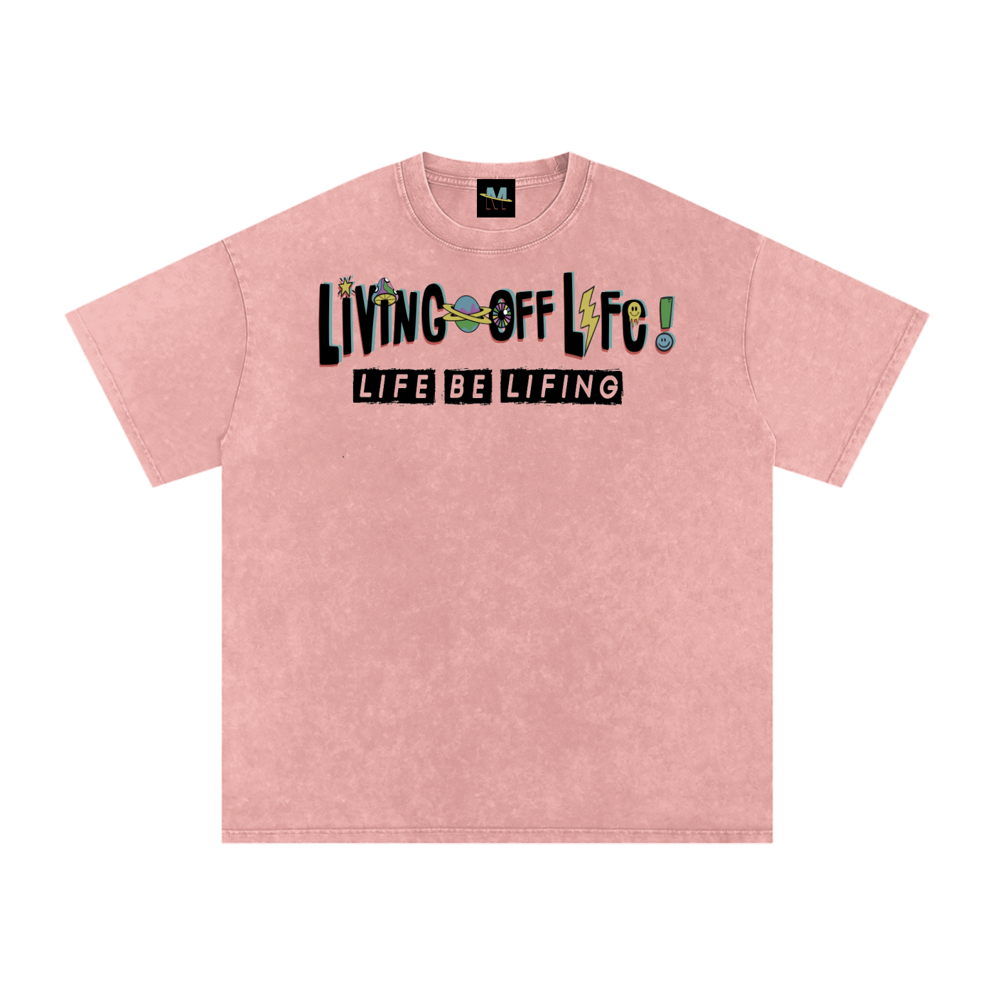 CHAPTER 001 LIVING OFF LIFE CORE COLLECTION-Snow Washed Oversized Cotton T-Shirt
