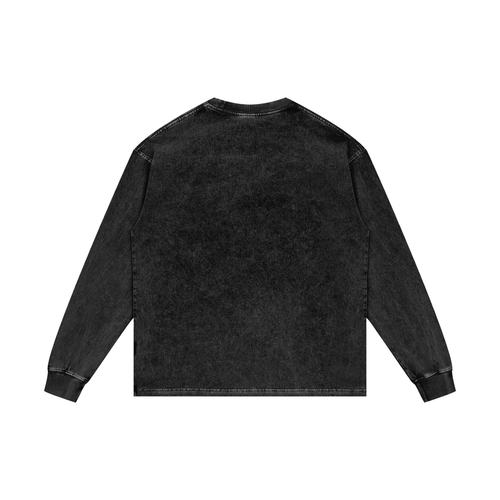 CHAPTER 002 MUNIONS ALL OVER-Acid Wash Oversize Long Sleeve T-Shirt