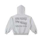 CHAPTER 002.5 MUNIONS SAME M — Contrast-Stitched Boxy Fleece Zip Hoodie