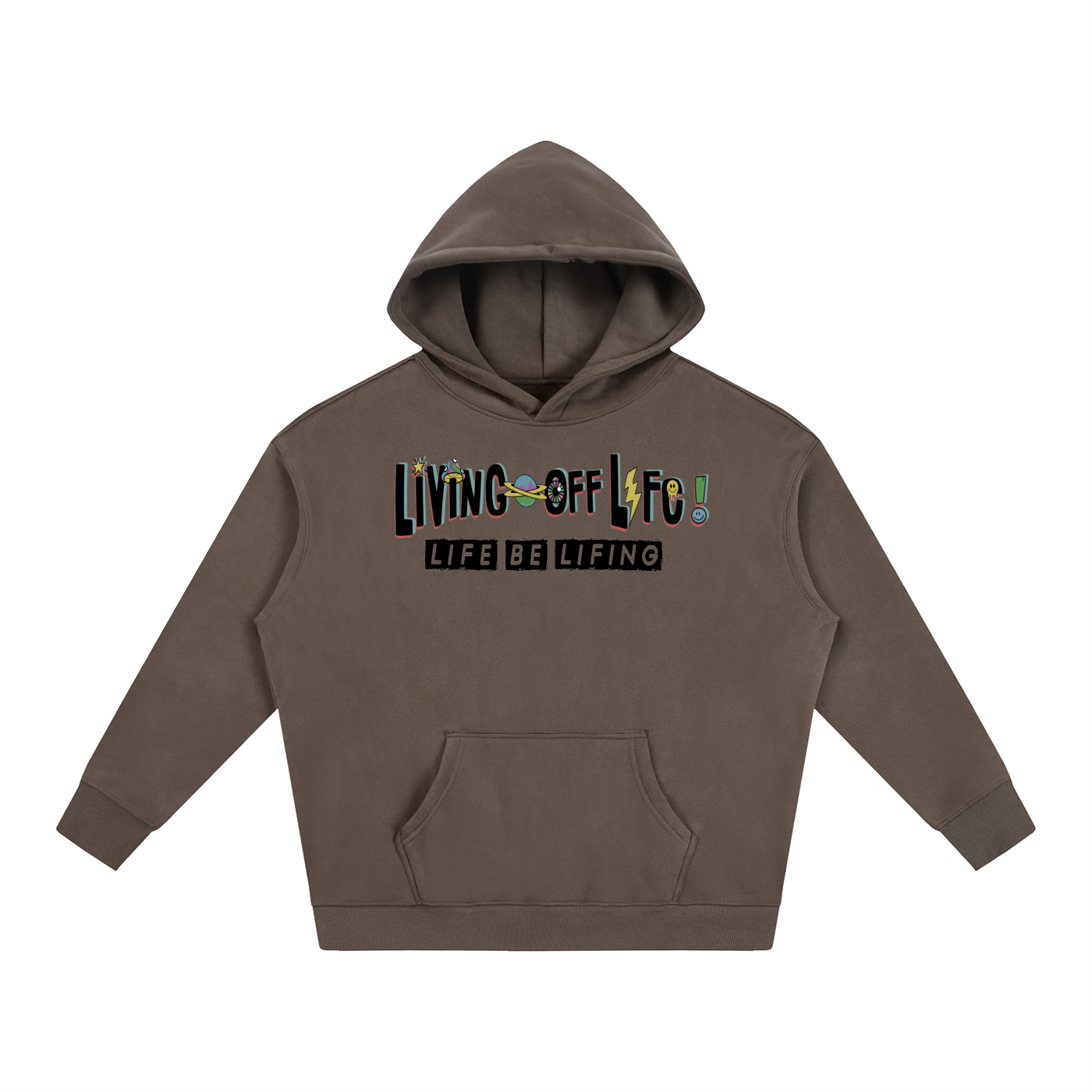 CHAPTER 001 LIVING OFF LIFE-Oversize Fleeced Hoodie