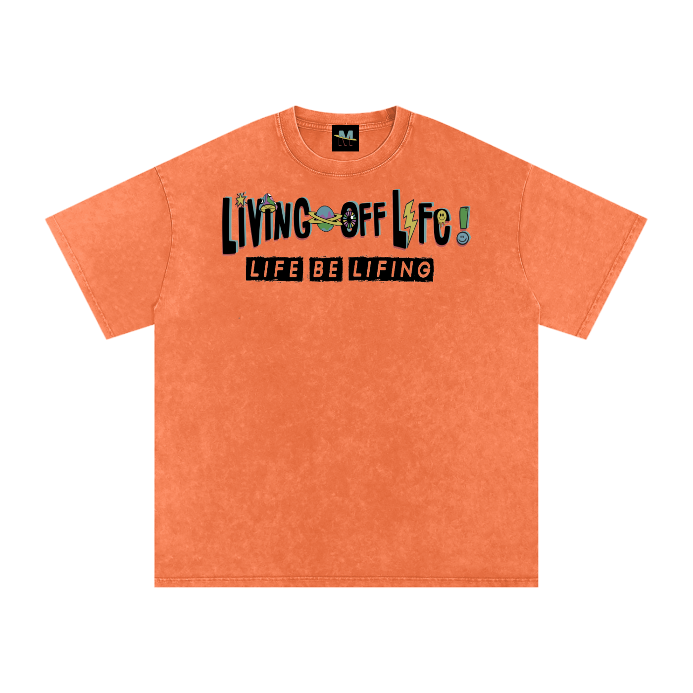 CHAPTER 001 LIVING OFF LIFE CORE COLLECTION-Snow Washed Oversized Cotton T-Shirt