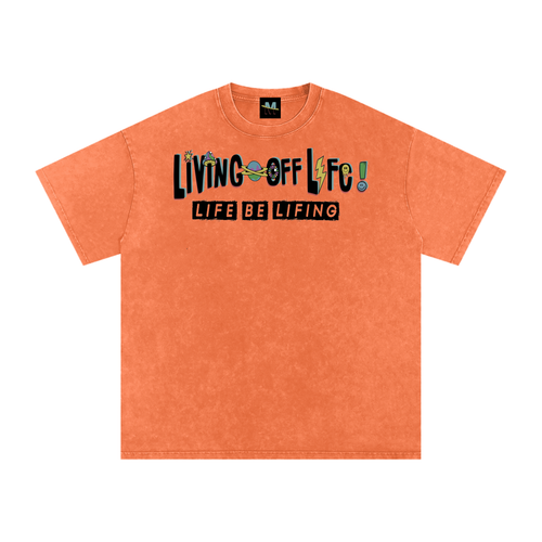 CHAPTER 001 LIVING OFF LIFE CORE COLLECTION-Snow Washed Oversized Cotton T-Shirt