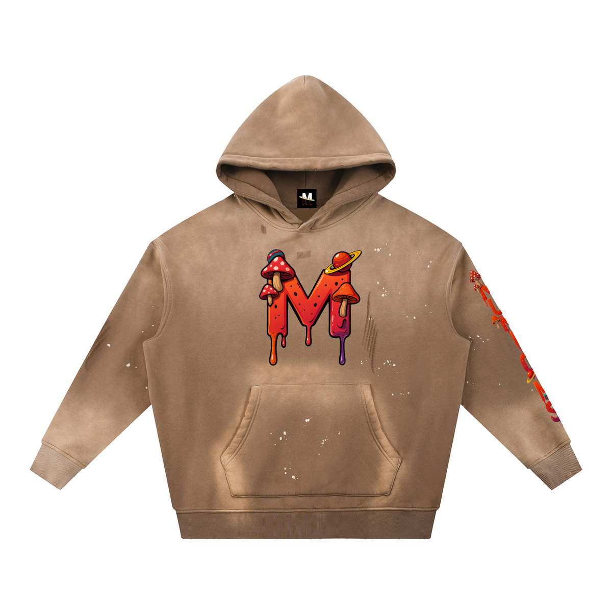 MUNIONS DRIP CORE COLLECTION-Vintage Washed Frayed Fleece Hoodie