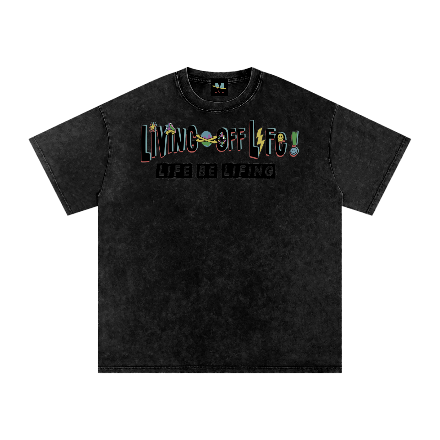 CHAPTER 001 LIVING OFF LIFE CORE COLLECTION-Snow Washed Oversized Cotton T-Shirt