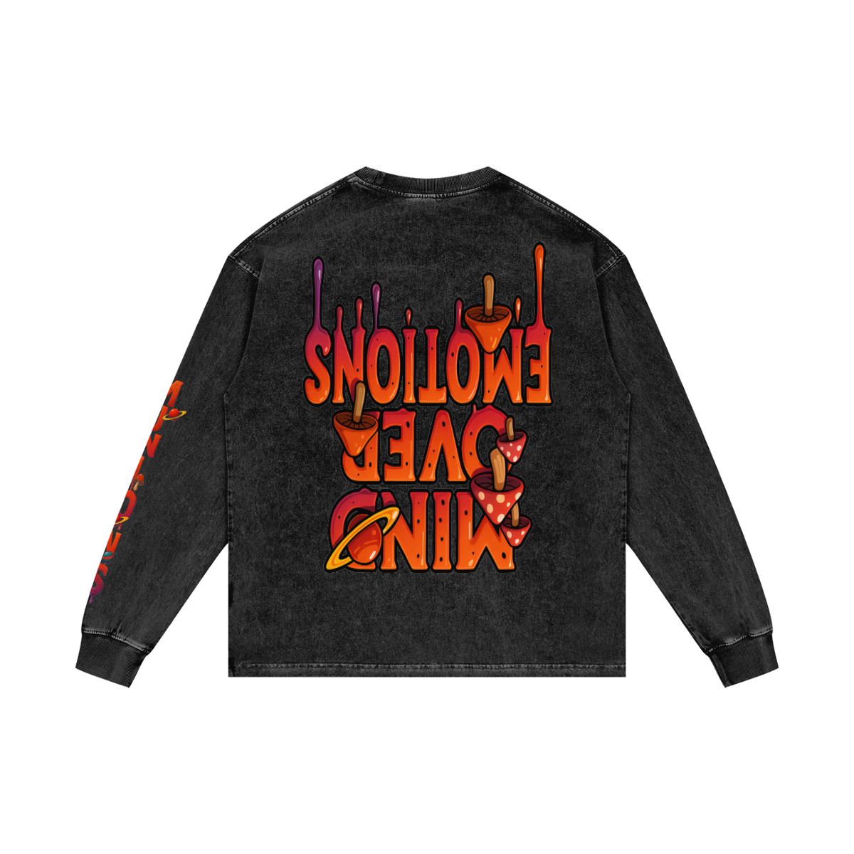 CHAPTER 003 MUNIONS DRIP CORE COLLECTION-Acid Wash Oversize Long Sleeve T-Shirt