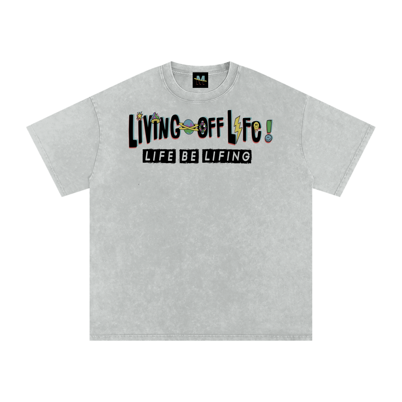 CHAPTER 001 LIVING OFF LIFE CORE COLLECTION-Snow Washed Oversized Cotton T-Shirt