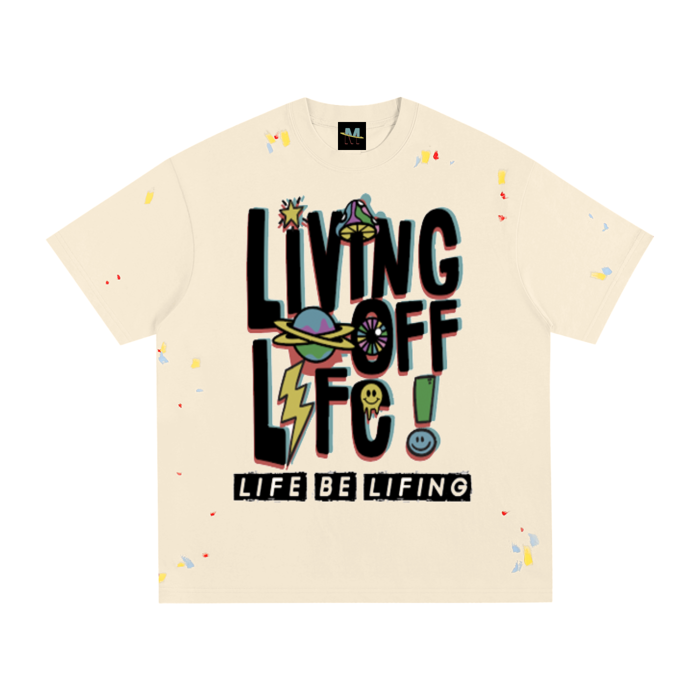 CHAPTER 001 LIVING OFF LIFE-Paint Splatter T-Shirt