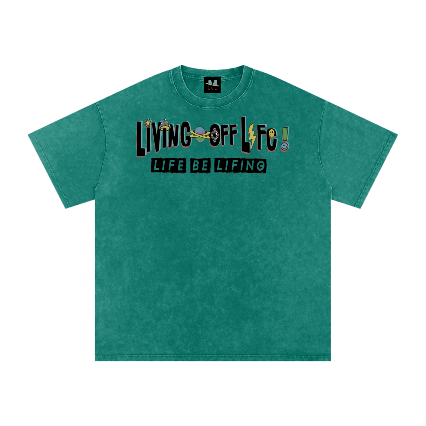CHAPTER 001 LIVING OFF LIFE CORE COLLECTION-Snow Washed Oversized Cotton T-Shirt