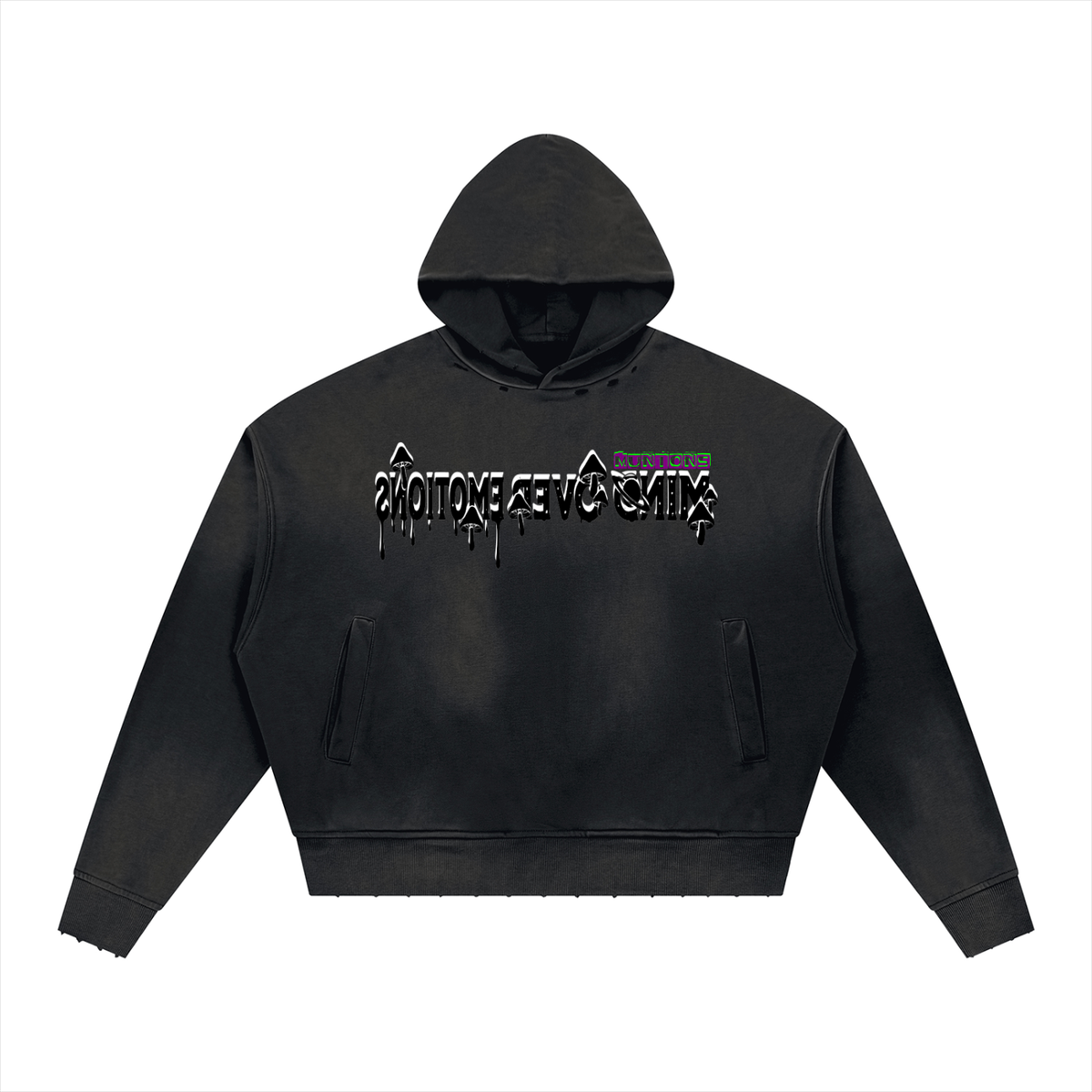 MUNIONS CORE COLLECTION M.O.E DRIP-Unisex Sunfade Distressed Boxy Hoodie