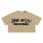 Women's Chapter 001 — Living Off Life STK Snow Washed Crop Tee