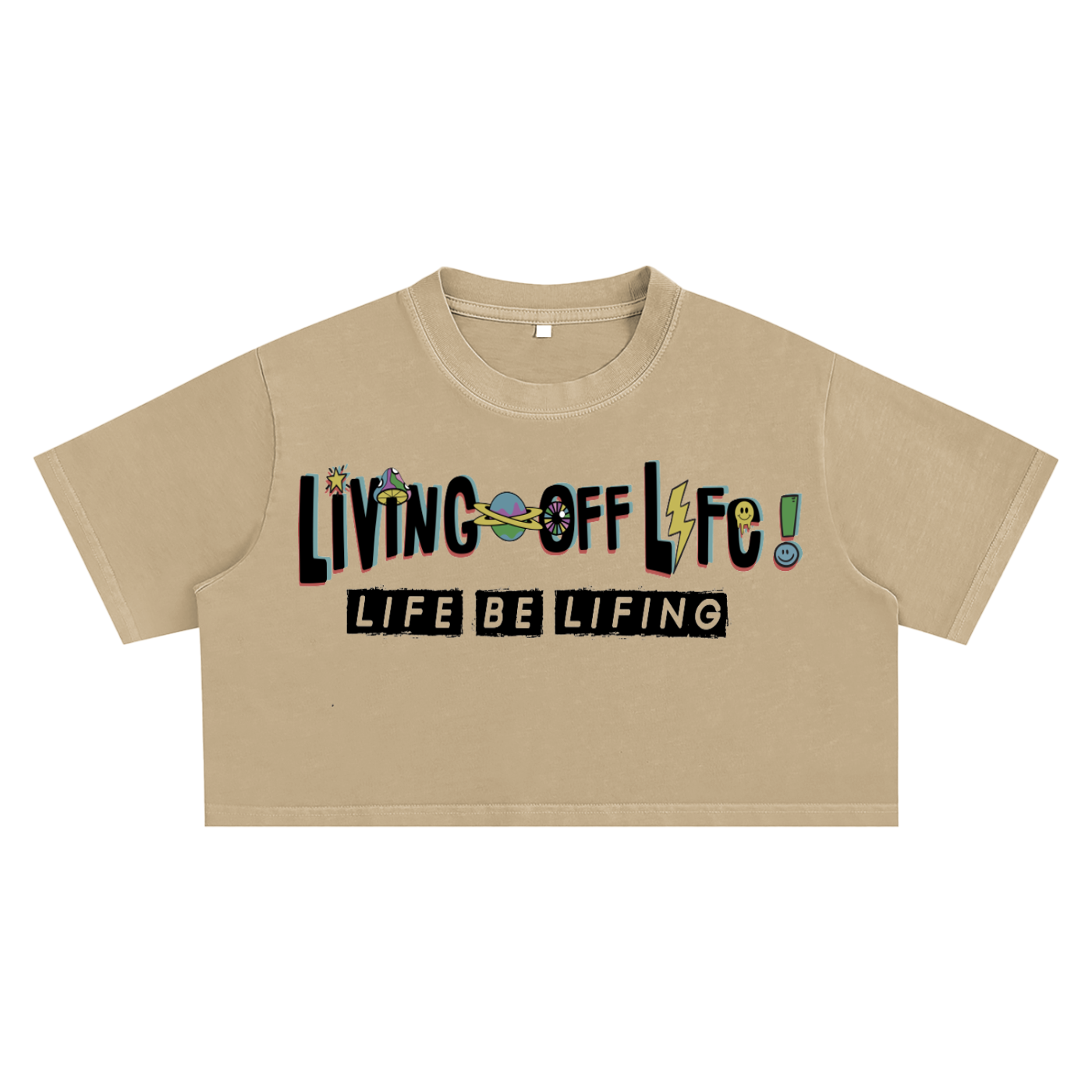 Women's Chapter 001 — Living Off Life STK Snow Washed Crop Tee