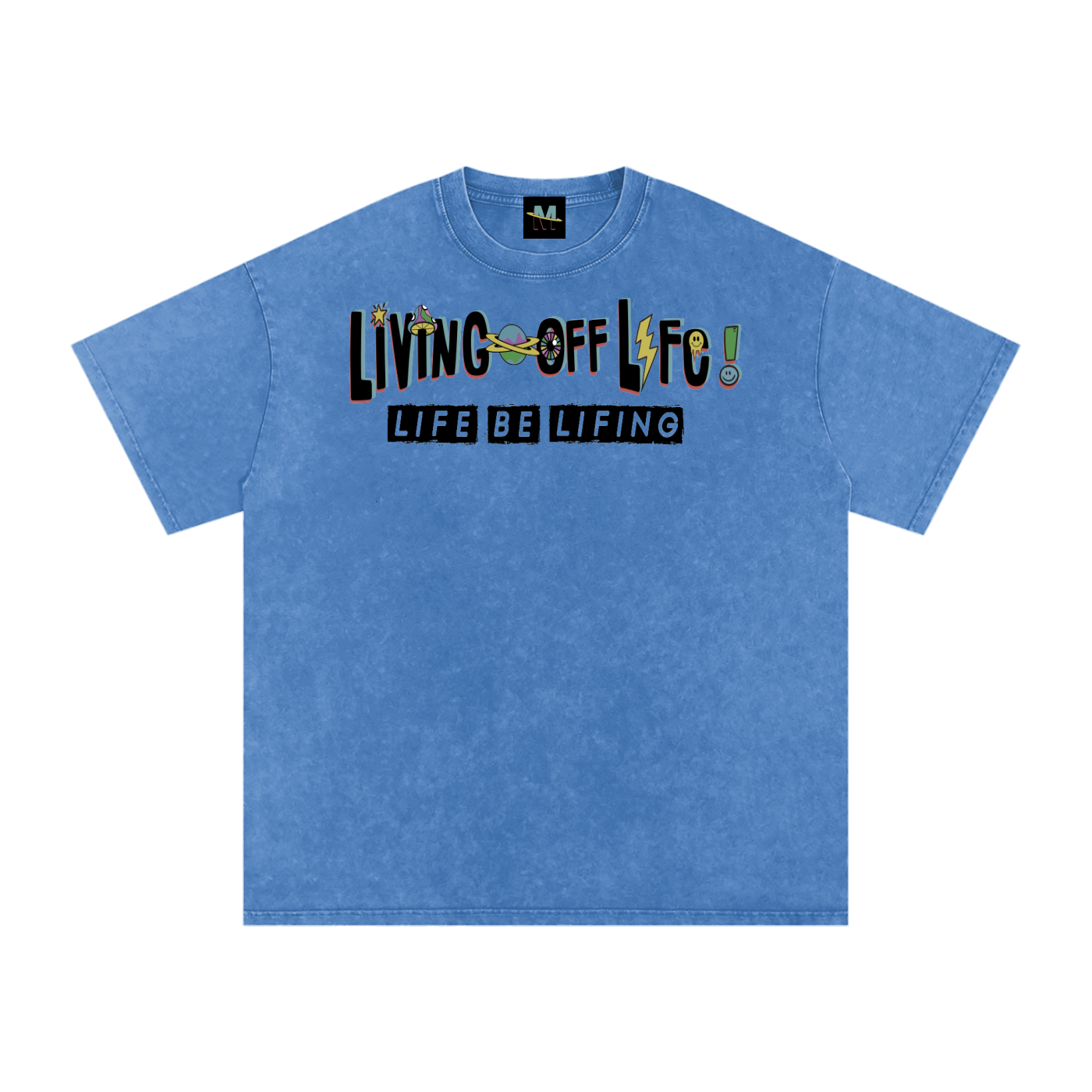 CHAPTER 001 LIVING OFF LIFE CORE COLLECTION-Snow Washed Oversized Cotton T-Shirt