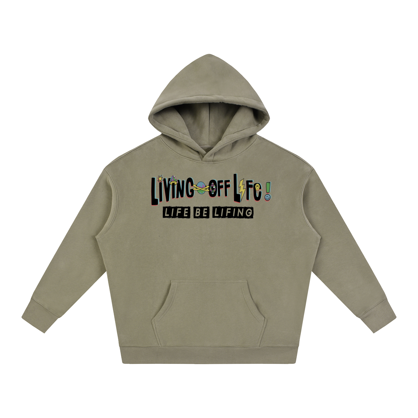 CHAPTER 001 LIVING OFF LIFE-Oversize Fleeced Hoodie