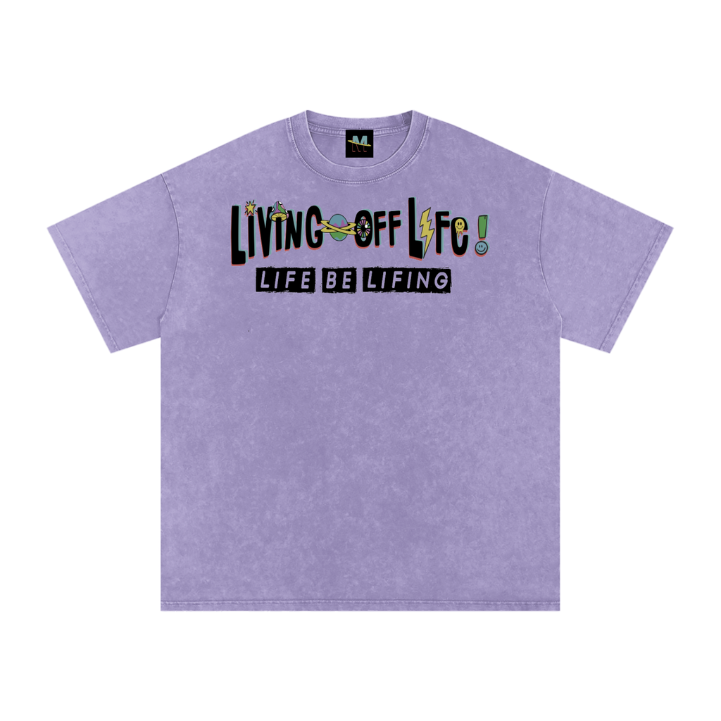 CHAPTER 001 LIVING OFF LIFE CORE COLLECTION-Snow Washed Oversized Cotton T-Shirt
