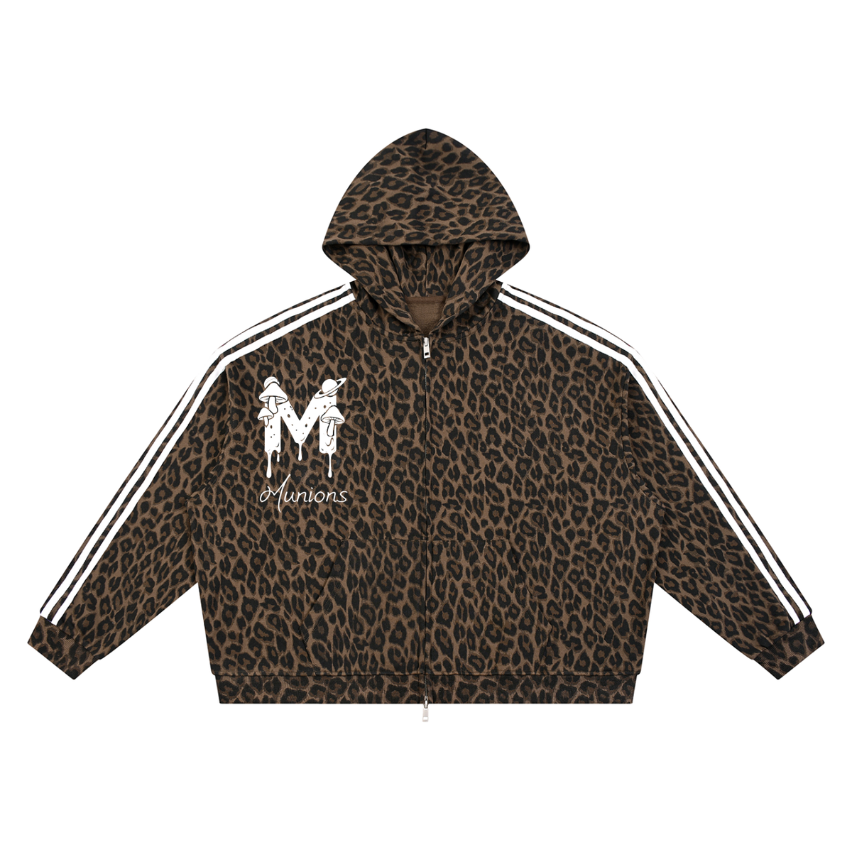 CHAPTER 002.5 MUNIONS CORE COLLECTION — Life Is Worth It Leopard Full Zip Hoodie