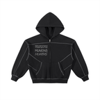 CHAPTER 002.5 MUNIONS SAME M — Contrast-Stitched Boxy Fleece Zip Hoodie