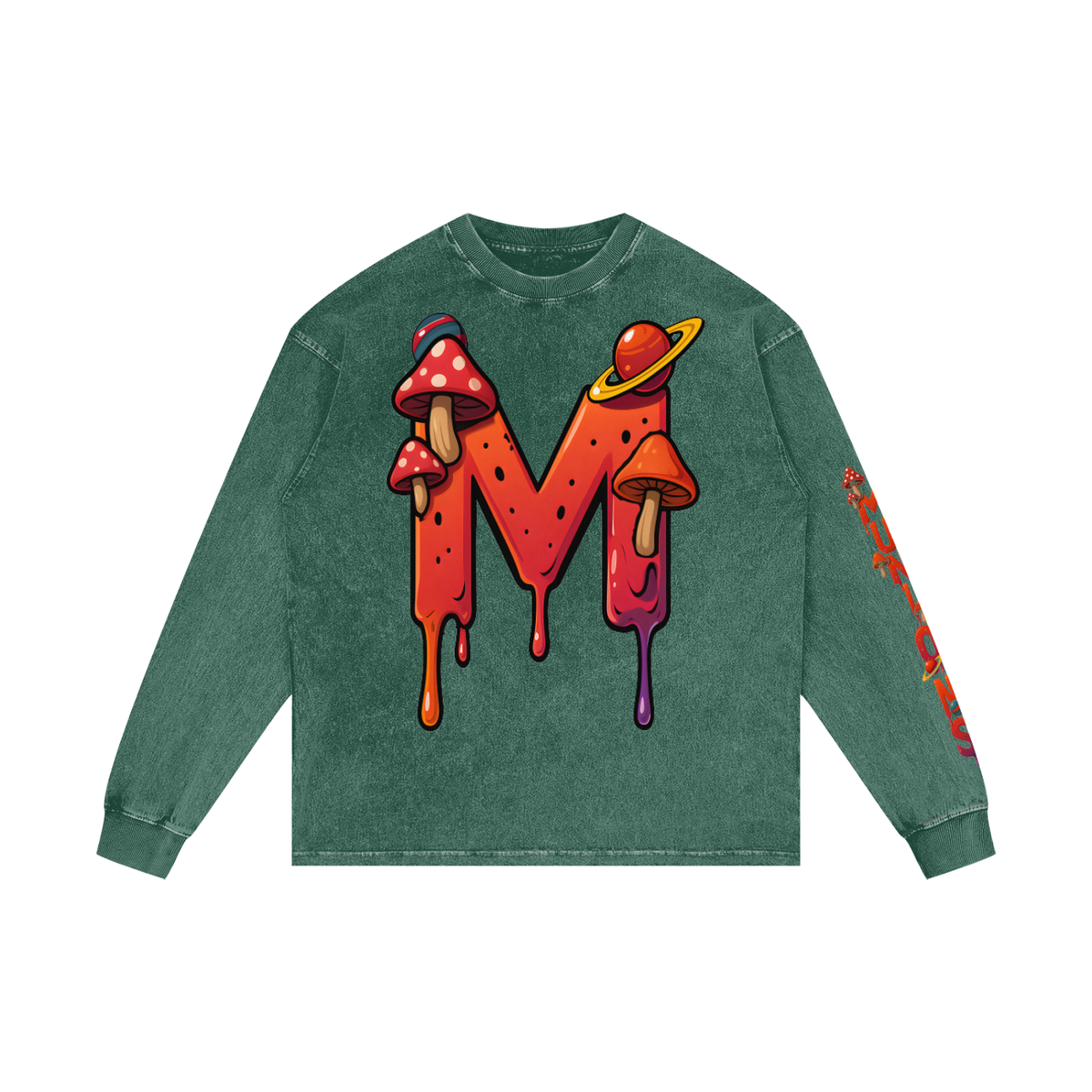CHAPTER 003 MUNIONS DRIP CORE COLLECTION-Acid Wash Oversize Long Sleeve T-Shirt