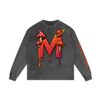 CHAPTER 003 MUNIONS DRIP CORE COLLECTION-Acid Wash Oversize Long Sleeve T-Shirt
