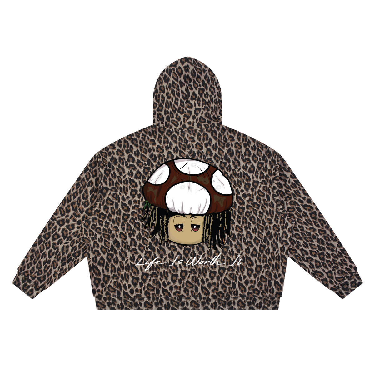 CHAPTER 002.5 MUNIONS CORE COLLECTION — Life Is Worth It Leopard Full Zip Hoodie