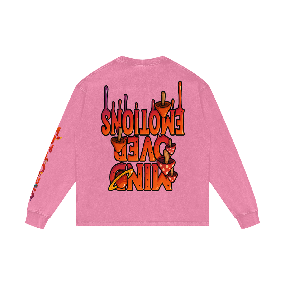 CHAPTER 003 MUNIONS DRIP CORE COLLECTION-Acid Wash Oversize Long Sleeve T-Shirt