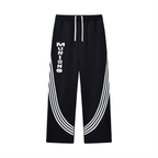 CHAPTER 002: MUNIONS WTE | Curved-Stripe Straight-Leg Sweatpants