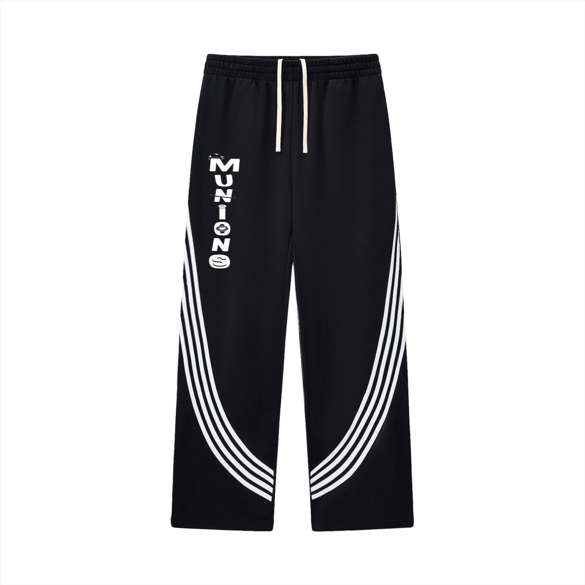 CHAPTER 002: MUNIONS WTE | Curved-Stripe Straight-Leg Sweatpants