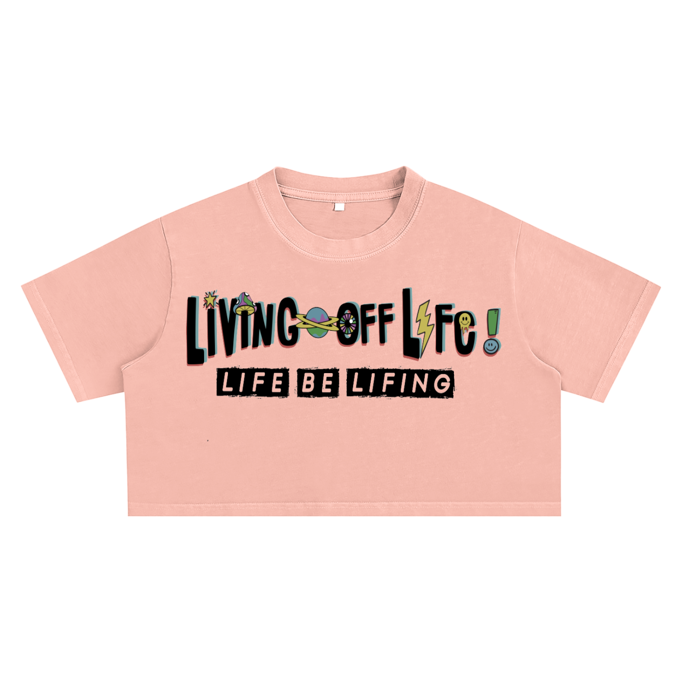 Women's Chapter 001 — Living Off Life STK Snow Washed Crop Tee