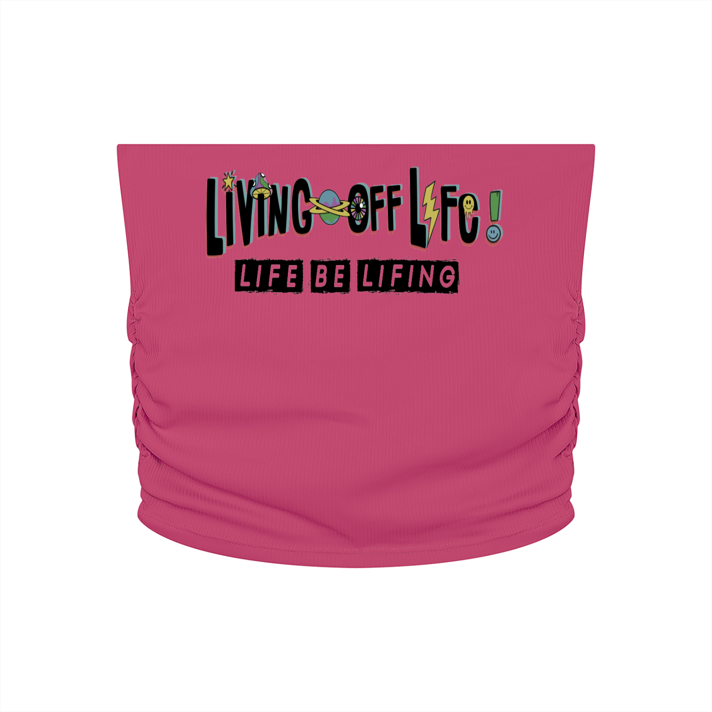 WOMEN'S-Living Off Life – Ruched Cropped Yoga Tube Top | Chapter 002