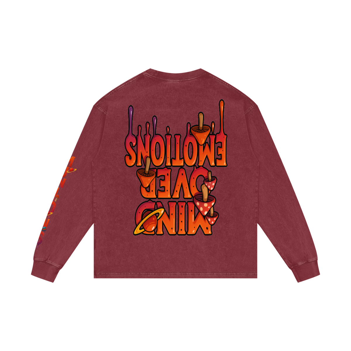 CHAPTER 003 MUNIONS DRIP CORE COLLECTION-Acid Wash Oversize Long Sleeve T-Shirt