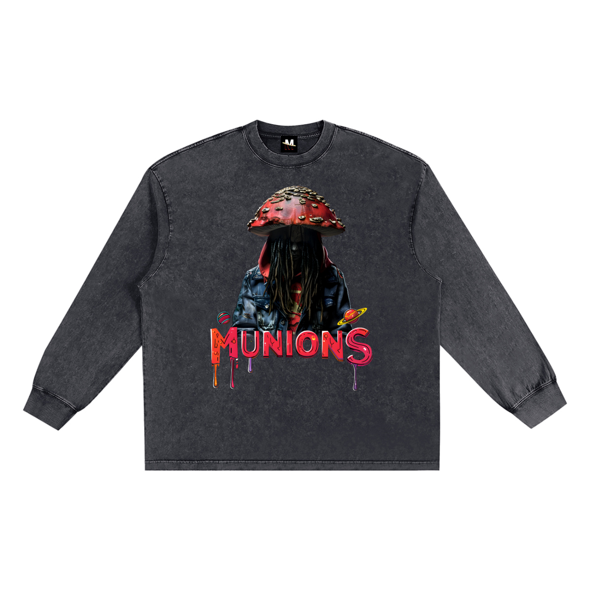 CHAPTER 002 MUNIONS MISTERY CORE COLLECTION-Snow Washed Frayed Edge T-Shirt