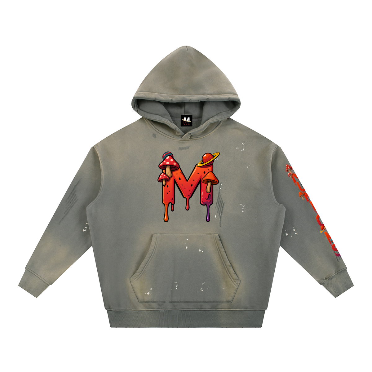 MUNIONS DRIP CORE COLLECTION-Vintage Washed Frayed Fleece Hoodie