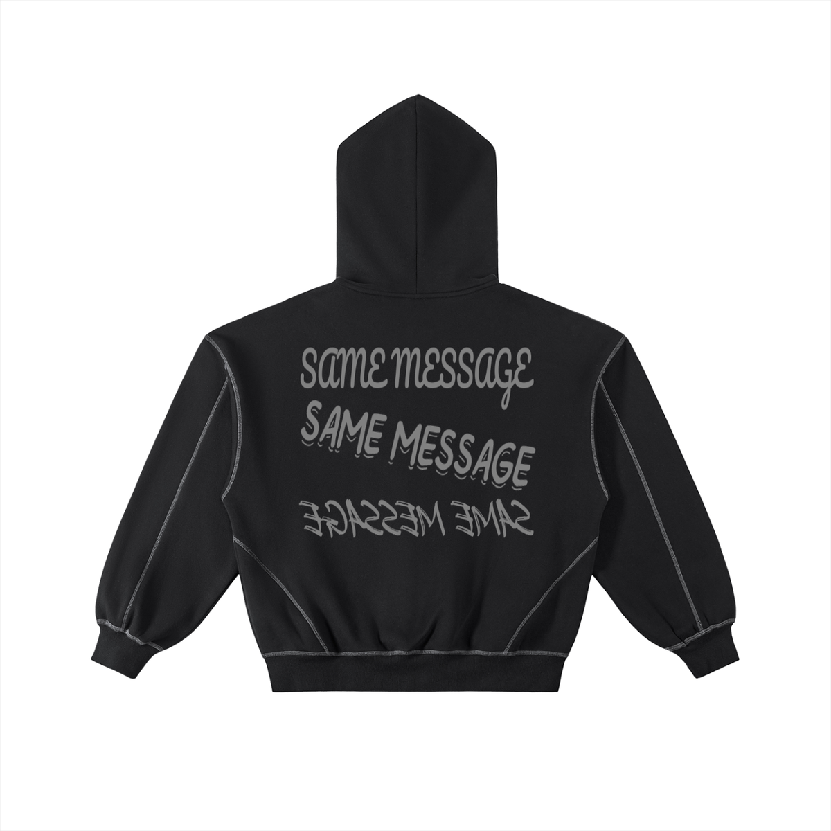 CHAPTER 002.5 MUNIONS SAME M — Contrast-Stitched Boxy Fleece Zip Hoodie