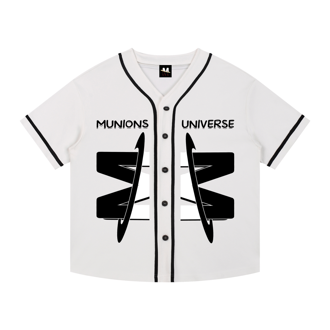 Munions OG BW HD Contrast Piped Button-Up Jersey